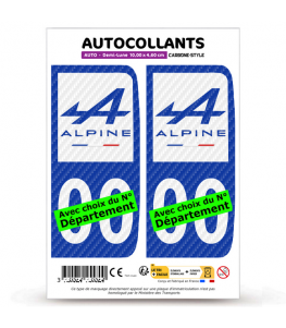 Alpine - Carbone-Style | Autocollant plaque immatriculation