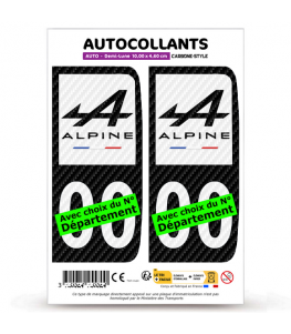 Alpine - Carbone-Style | Autocollant plaque immatriculation