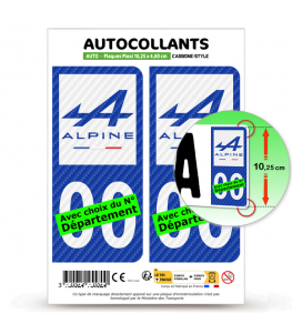 Alpine - Carbone-Style | Autocollant plaque immatriculation