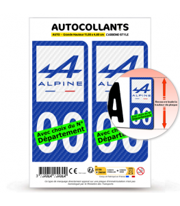 Alpine - Carbone-Style | Autocollant plaque immatriculation