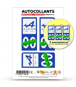 Alpine - Carbone-Style | Autocollant plaque immatriculation