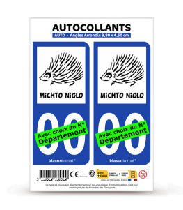 Hérisson - Michto Niglo | Autocollant plaque immatriculation