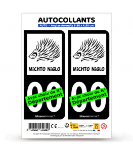 Hérisson - Michto Niglo | Autocollant plaque immatriculation