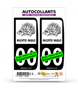 Hérisson - Michto Niglo | Autocollant plaque immatriculation