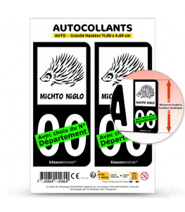 Hérisson - Michto Niglo | Autocollant plaque immatriculation