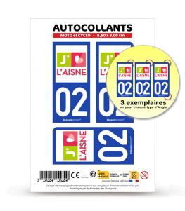 02 Aisne - Tourisme | Autocollant plaque immatriculation