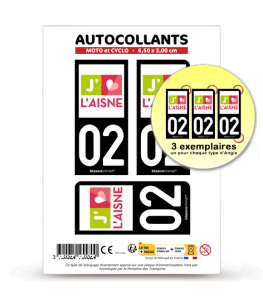 02 Aisne - Tourisme | Autocollant plaque immatriculation