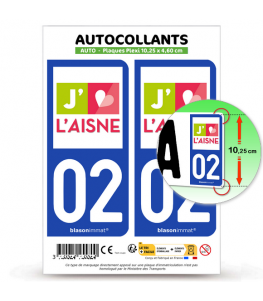 02 Aisne - Tourisme | Autocollant plaque immatriculation