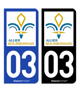 03 Allier - Département | Autocollant plaque immatriculation