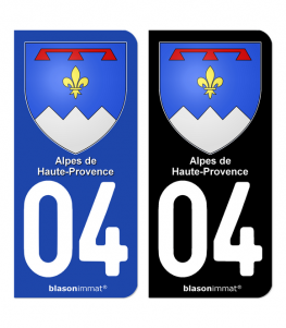 04 Alpes-de-Haute-Provence - Armoiries | Autocollant plaque immatriculation