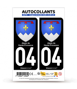 04 Alpes-de-Haute-Provence - Armoiries | Autocollant plaque immatriculation