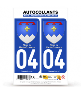 04 Alpes-de-Haute-Provence - Armoiries | Autocollant plaque immatriculation