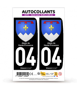 04 Alpes-de-Haute-Provence - Armoiries | Autocollant plaque immatriculation