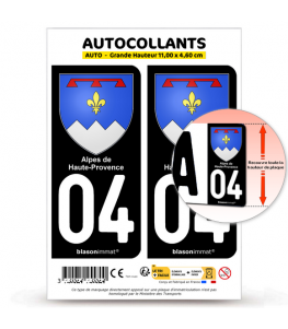 04 Alpes-de-Haute-Provence - Armoiries | Autocollant plaque immatriculation