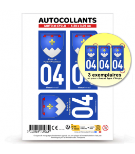 04 Alpes-de-Haute-Provence - Armoiries | Autocollant plaque immatriculation