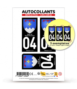 04 Alpes-de-Haute-Provence - Armoiries | Autocollant plaque immatriculation