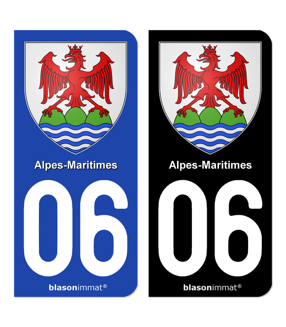 06 Alpes-Maritimes - Armoiries | Autocollant plaque immatriculation