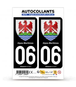 06 Alpes-Maritimes - Armoiries | Autocollant plaque immatriculation