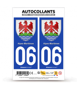 06 Alpes-Maritimes - Armoiries | Autocollant plaque immatriculation