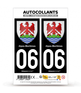 06 Alpes-Maritimes - Armoiries | Autocollant plaque immatriculation