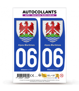 06 Alpes-Maritimes - Armoiries | Autocollant plaque immatriculation