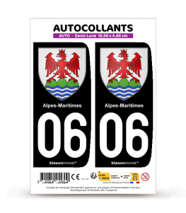 06 Alpes-Maritimes - Armoiries | Autocollant plaque immatriculation