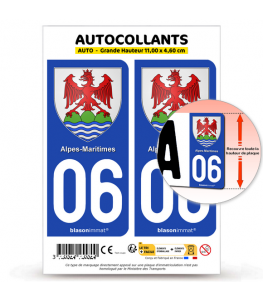 06 Alpes-Maritimes - Armoiries | Autocollant plaque immatriculation