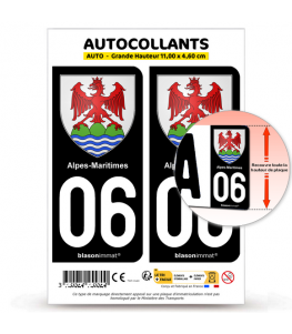 06 Alpes-Maritimes - Armoiries | Autocollant plaque immatriculation