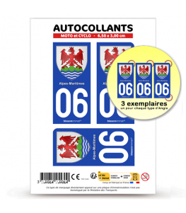 06 Alpes-Maritimes - Armoiries | Autocollant plaque immatriculation