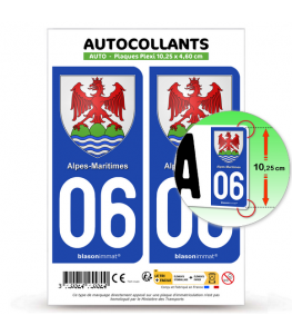 06 Alpes-Maritimes - Armoiries | Autocollant plaque immatriculation