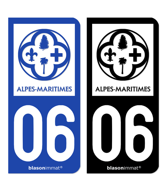 06 Alpes-Maritimes - Département | Autocollant plaque immatriculation