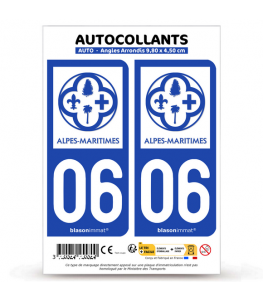 06 Alpes-Maritimes - Département | Autocollant plaque immatriculation