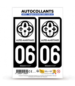 06 Alpes-Maritimes - Département | Autocollant plaque immatriculation