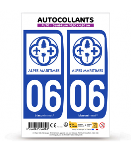 06 Alpes-Maritimes - Département | Autocollant plaque immatriculation