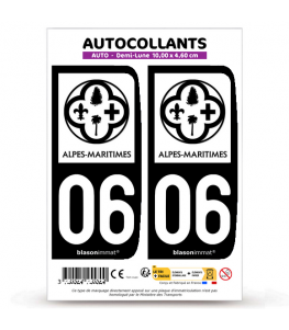 06 Alpes-Maritimes - Département | Autocollant plaque immatriculation