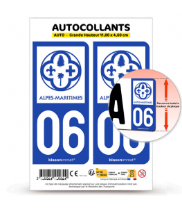 06 Alpes-Maritimes - Département | Autocollant plaque immatriculation