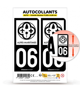 06 Alpes-Maritimes - Département | Autocollant plaque immatriculation