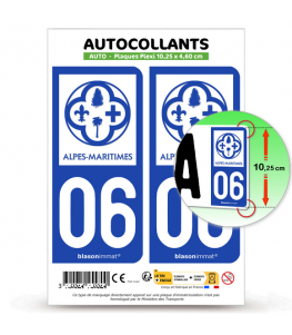 06 Alpes-Maritimes - Département | Autocollant plaque immatriculation