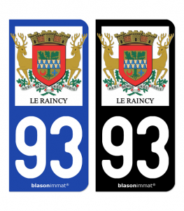 93 Le Raincy - Armoiries | Autocollant plaque immatriculation