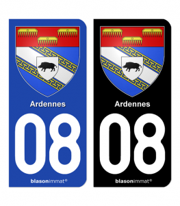 08 Ardennes - Armoiries | Autocollant plaque immatriculation