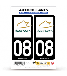 08 Ardennes - Département | Autocollant plaque immatriculation