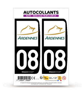 08 Ardennes - Département | Autocollant plaque immatriculation