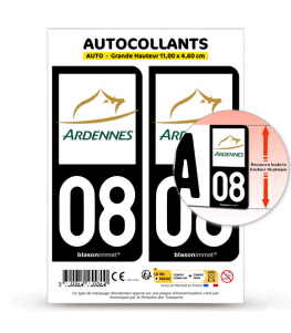 08 Ardennes - Département | Autocollant plaque immatriculation