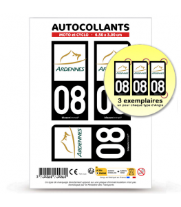 08 Ardennes - Département | Autocollant plaque immatriculation