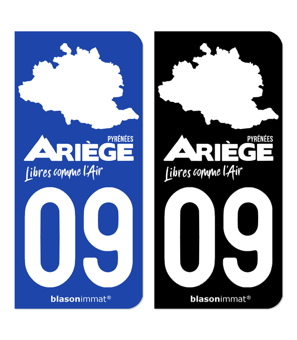 09 Ariège - Pyrénées Libres | Autocollant plaque immatriculation