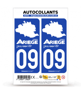 09 Ariège - Pyrénées Libres | Autocollant plaque immatriculation