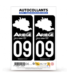 09 Ariège - Pyrénées Libres | Autocollant plaque immatriculation