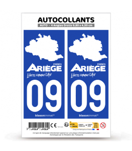 09 Ariège - Pyrénées Libres | Autocollant plaque immatriculation