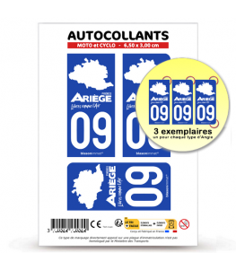 09 Ariège - Pyrénées Libres | Autocollant plaque immatriculation