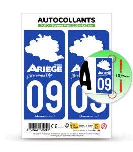 09 Ariège - Pyrénées Libres | Autocollant plaque immatriculation